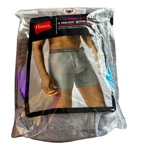 Hanes Men’s Boxer Briefs 4-Pack Size M• Tagless • Cool Comfort • Blue • NEW